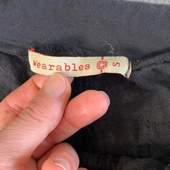 XCVI Wearables black cotton wide leg crop boho pants size small - Picture 10 of 13